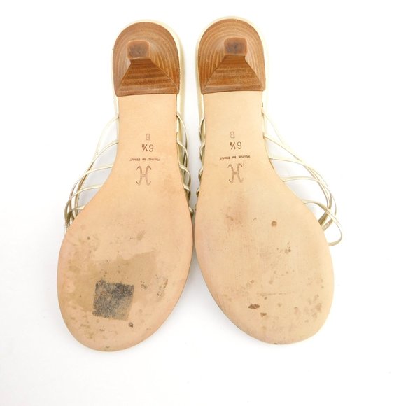 COLE HAAN Gold Strappy Thong Sandal from Italy 6.5 - Picture 5 of 6